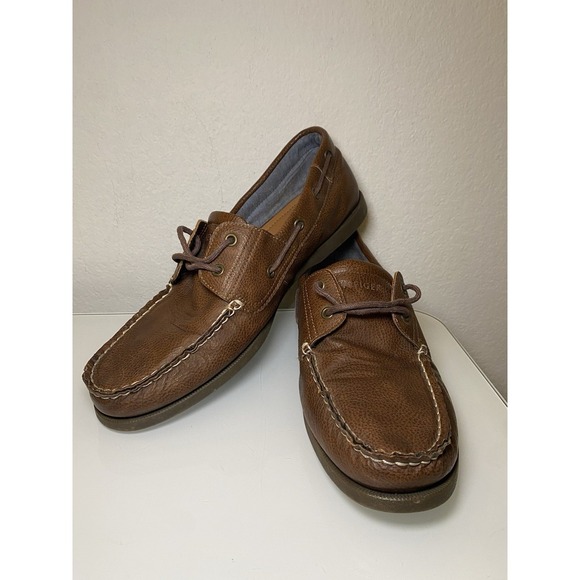 Tommy Hilfiger TMBARONE-M Brown Boat Loafers Men's Size 10.5 Tie Comfort - Picture 1 of 15